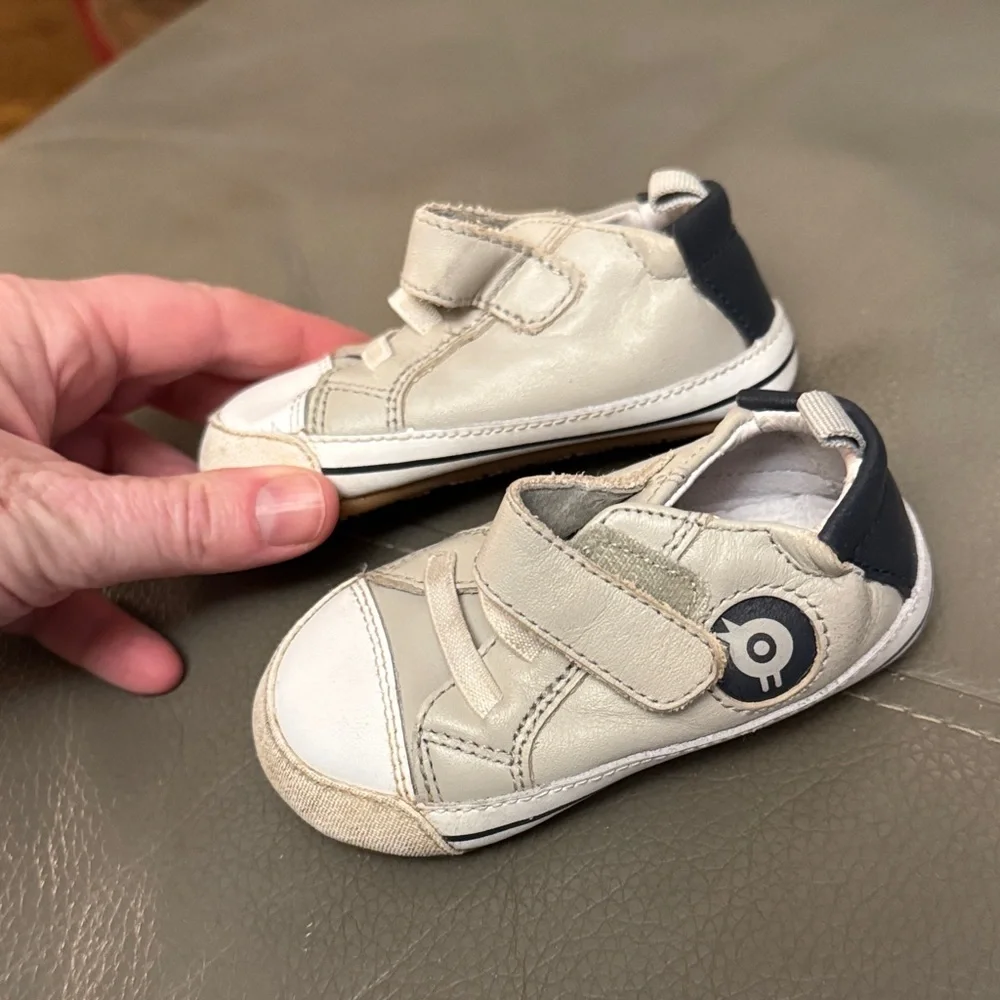 Old Soles Beige and Navy Kids Sneakers